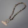 Jasper Chip Phone Charm, 6-10x2-5mm+/-, ring diameter 24mm at the loop, length 40cm (37cm along the beads)