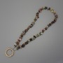 Keyring Jasper Chips 6-10x2-5mm +/- Ring, 24mm Diameter at Loop, Length 40cm (by Beads, Length 37cm)
