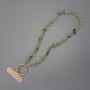 Prehnite Chip Phone Charm, 4-10x2-4mm+/-, ring diameter 24mm at the loop, length 40cm (37cm along the beads)