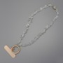 Rock Crystal Chip Phone Charm, 4-8x2-5mm+/-, ring diameter 24mm at the loop, length 40cm (37cm along the beads)