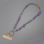 Amethyst Chip Phone Charm 7x2-3mm+- ring, diameter 24mm by loop, length 40cm (by beads, length 37cm)