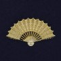 Fan Brooch Gold-tone Metal 54x35mm+