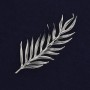 Leaf Brooch Silver-Tone Metal 59x28mm+