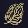 Leaf Brooch Gold-Tone Metal 57x42mm+