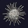 Accent Sun Brooch, Silver-tone Metal 65mm+