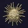 Accent Sun Brooch, Gold-tone Metal 65mm+