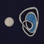 Magnetic Accent Brooch Blue Colour Silver-Tone Metal 37x54mm+