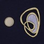 Magnetic Accent Brooch Purple Colour Gold-Tone Metal 37x54mm+