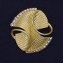 Accent Brooch Gold Pearlescent Colour Iridescent Rhinestones Gold-Tone Metal 45x40mm+