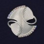Accent Brooch Silver Pearlescent Colour Iridescent Rhinestones Silver-Tone Metal 45x40mm+