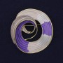 Accent Brooch Pink and Purple Colour Iridescent Rhinestones Gold-Tone Metal 48x45mm+