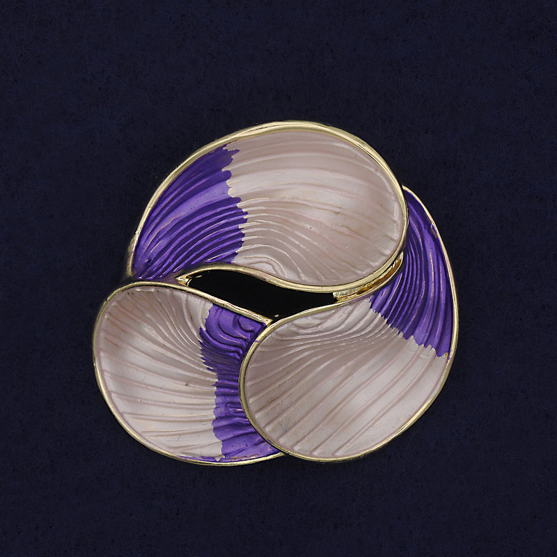 Accent Brooch, Pink and Purple, Gold-Tone Metal, 44mm+