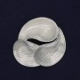 Accent Brooch White Pearlescent Silver-Tone Metal 44mm+