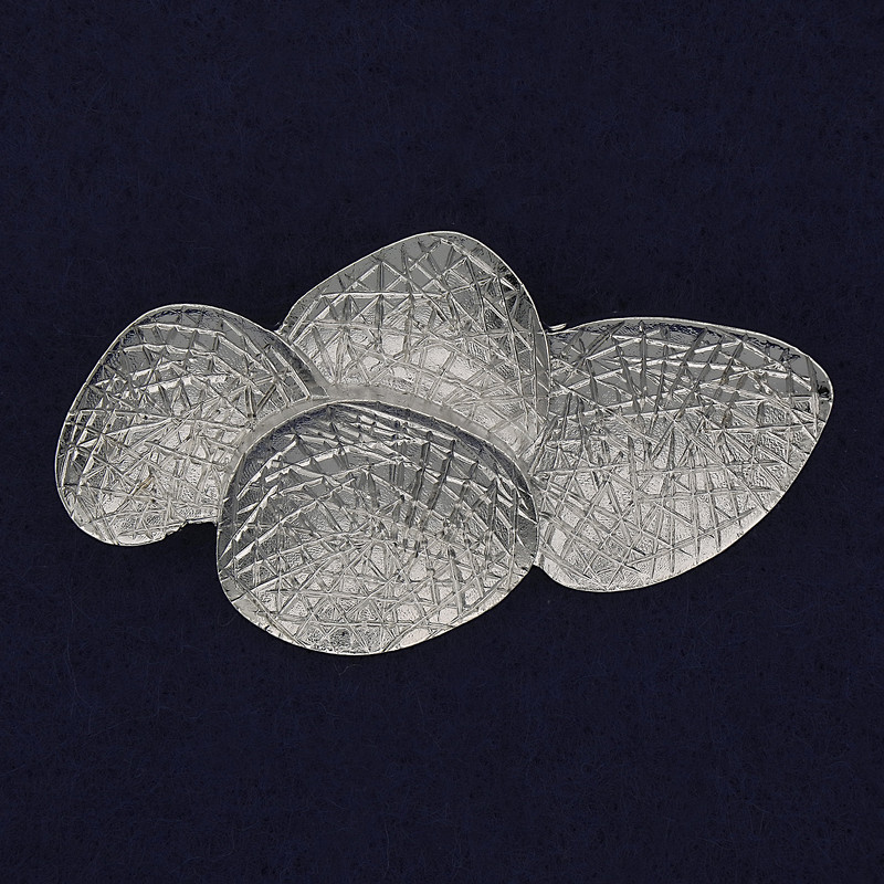 Accent Brooch Silver-Tone Metal 64x36mm+