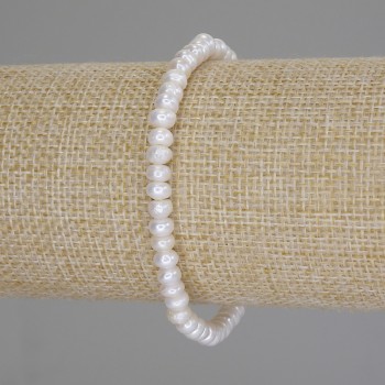 Bracelet River Pearls, diameter 5x3mm+-, length 18cm (Stretch)