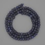 Sapphire Faceted Cube Beads on Thread, diameter 4mm+/-, length 39cm+
