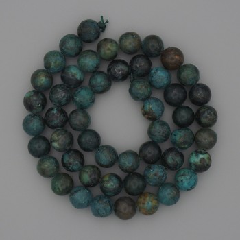 African Turquoise Smooth Round Beads, 8mm Diameter on Thread, Length 39cm+