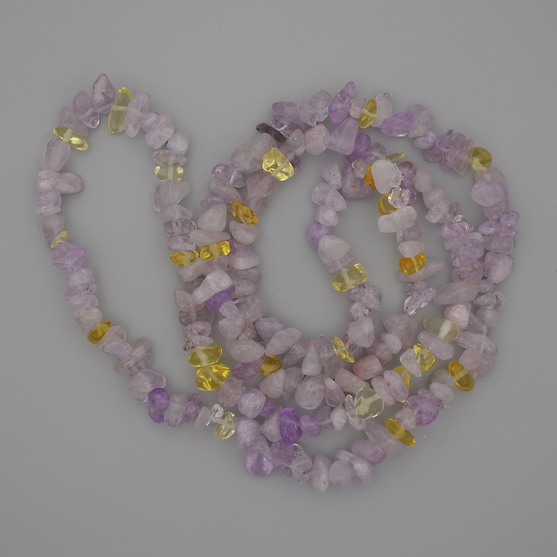 Ametrine Chip Beads, diameter 7-12x3-5mm+-, length 80cm+- on Fishing Line