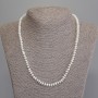 Necklace of Natural River Pearls 5x3mm+/-, Length 47cm+/- with Clasp