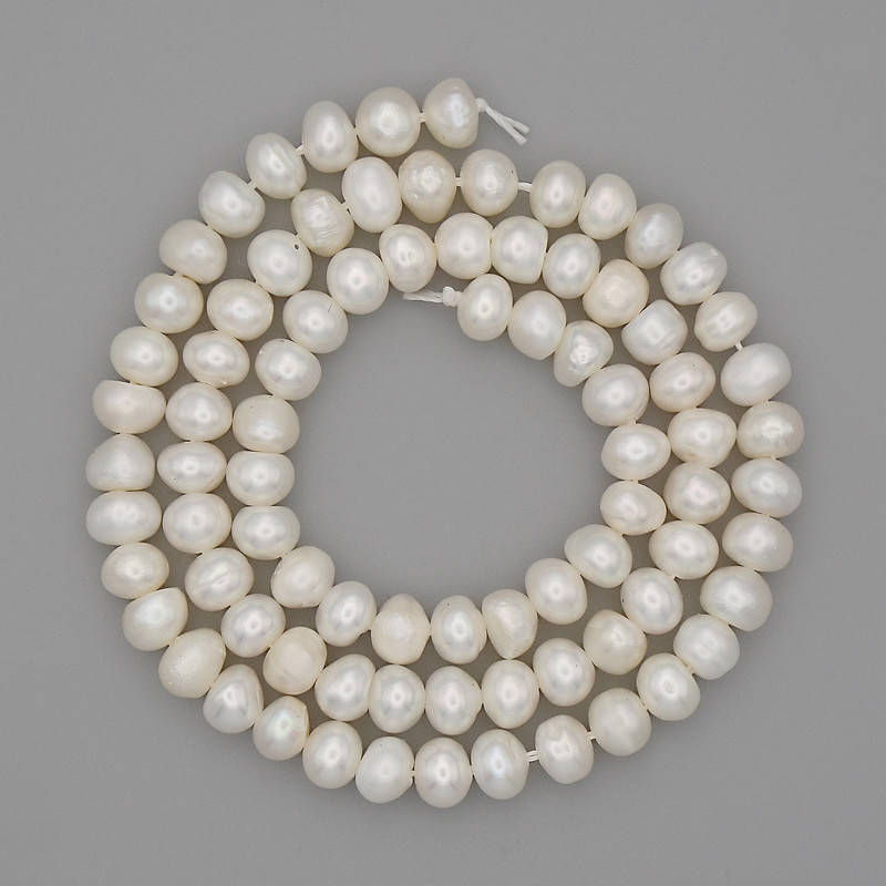 Natural River Pearl Beads 5x4mm+/-, Length 36cm+/- on Thread