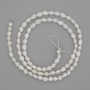 Natural River Pearl Beads 5-6x3-4mm+/-, length 39cm+/- on fishing line