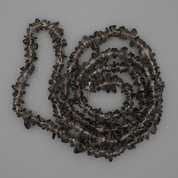 Smoky Quartz Chip Beads, Diameter 6-10x2-4mm+/-, Length 80cm+/- on Nylon Thread