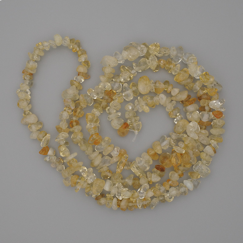 Citrine Chip Beads, Diameter 6-10x2-5mm+/-, Length 80cm+/- on Nylon Thread