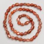 Carnelian Stone Beads, Tumbled, on Thread, Diameter 8-10x6mm+-, Length 40cm+