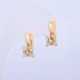 Xuping Earrings, 18K Gold Plated with White Rhinestones, diameter 17x8mm+
