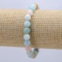 Morganite Natural Stone Bracelet, smooth round beads, diameter 8mm+/-, length 18cm+/- stretch