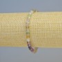 Fluorite Natural Stone Bracelet, Faceted Cube Bead, Diameter 4.5mm+/- (Stretch), Length 18cm+
