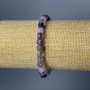 Fluorite Natural Stone Bracelet, Faceted Cube Bead, Diameter 6mm+/-, Length 18cm (Stretch)