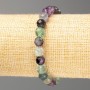 Fluorite Bracelet, Natural Stone Faceted Beads, Diameter 8mm+-, Length 18cm (Stretch)
