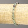 Fluorite Natural Stone Bracelet, Faceted Round Bead, Diameter 6mm+/-, Length 18cm (Stretch)