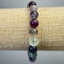 Fluorite Bracelet, Natural Stone Smooth Beads, Diameter 8mm+-, Length 18cm+- (Stretch)