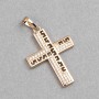 Xuping Cross Pendant, 18K Gold Plated with White Rhinestones, Diameter 34x21mm+