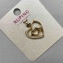 Xuping "Heart" Pendant with White Rhinestones, diameter 18mm+-, length 26mm+-, 18K gold plating