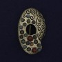 Accent Assorted Stones Brooch, gold-tone metal, 40x25mm+