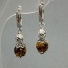 Amber Bead Earrings, diameter 8mm+-, length 35mm+