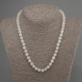 White Quartz Necklace, Faceted Cube Beads, diameter approx. 6mm, length approx. 50mm, with clasp