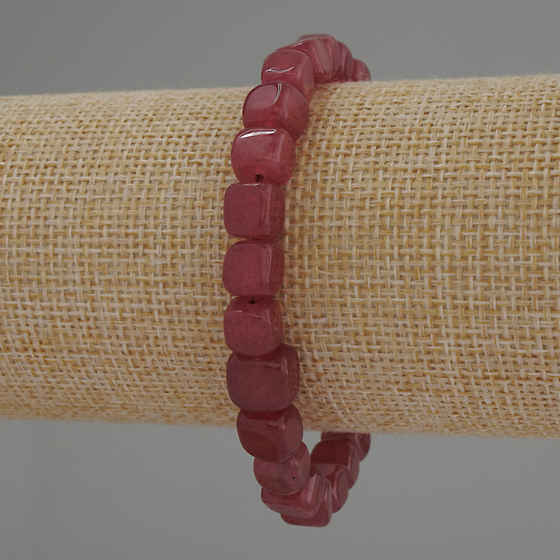 Tourmaline Cube Bracelet, diameter 7x7mm+-, length 18cm stretch