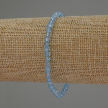 Natural Topaz Bracelet, faceted cube, diameter 4x4mm+-, length 18cm+-, stretch