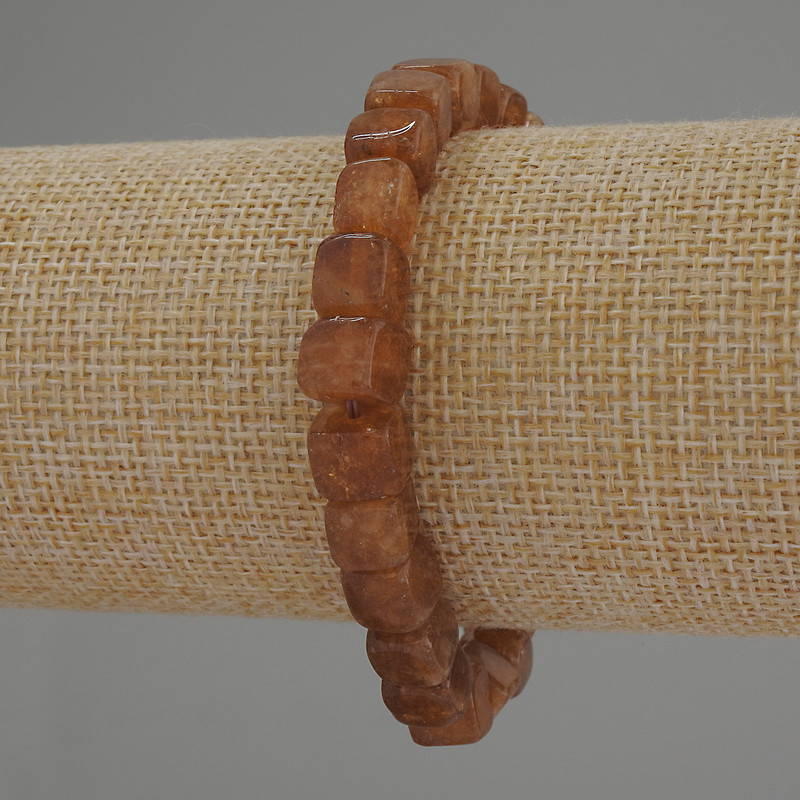 Citrine Cube Bracelet, diameter 7mm+/-, length 18cm+/- stretch