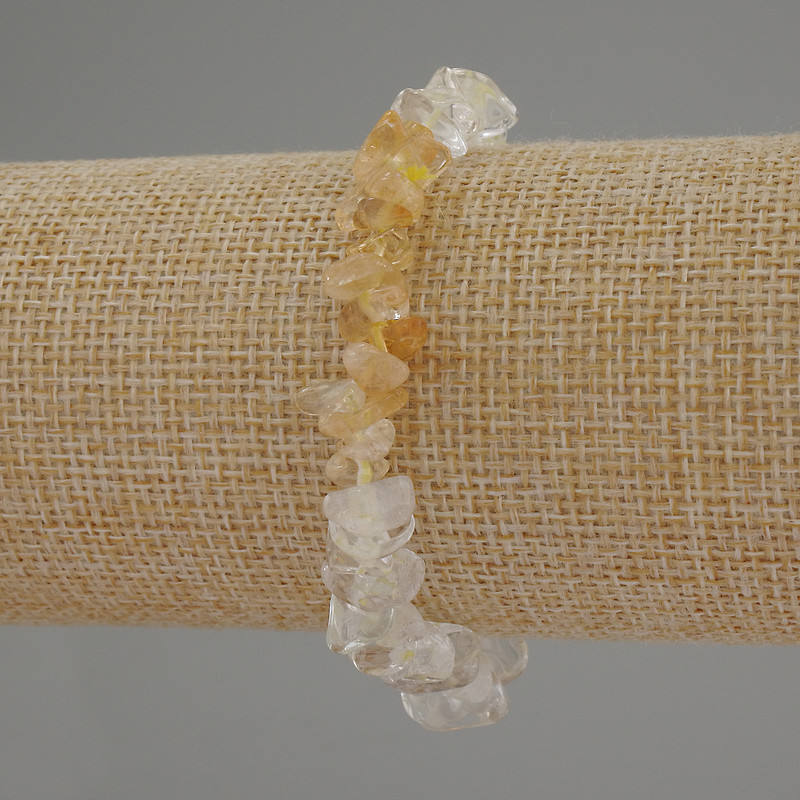 Citrine Chip Bracelet, diameter 4-8x2-4mm+/-, length 18cm+/- stretch