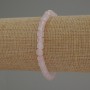Rose Quartz Faceted Cube Bracelet, diameter 5x5mm+/-, length 18cm stretch