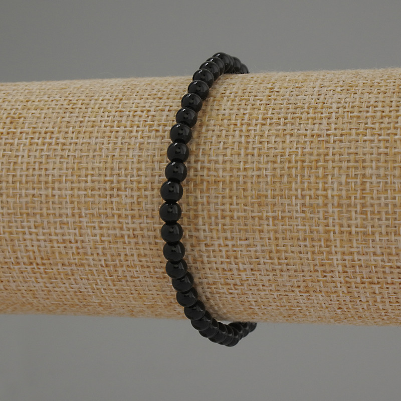 Agate Smooth Bead Bracelet, diameter 4mm+-, length 18cm, stretch