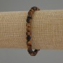 Tiger's Eye Bracelet, Faceted Cube Beads, diameter approx. 5mm, length approx. 18cm, stretch