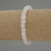 White Quartz Faceted Cube Bracelet, diameter 6mm+/-, length 18cm+/- stretch