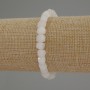 White Quartz Faceted Cube Bracelet, diameter 6mm+/-, length 18cm+/- stretch
