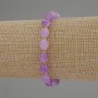 Lavender Amethyst Faceted Bead Bracelet, diameter 8x6mm+/- with 3mm+/- seed beads, length 18cm+/- stretch